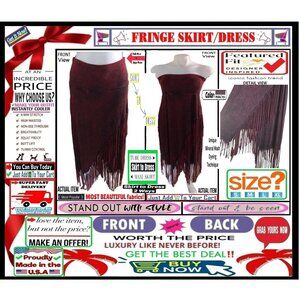 🛑 BULLY Fold Over ➕🆒 SKIRT/DRESS High Waist FRINGE Mineral Wash 💸BUY NOW‼️🟢